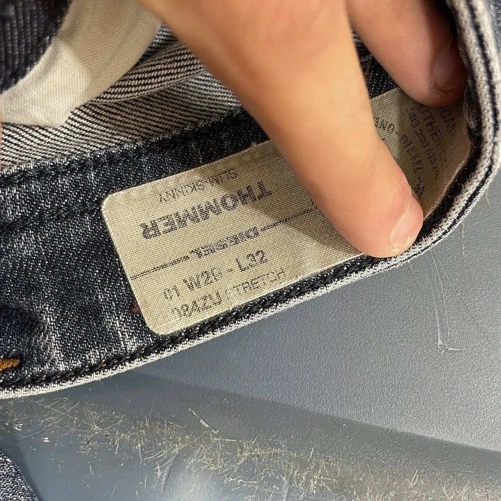 Diesel Thommer Slim Fit Denim Jeans Mens 29x32 Skinny Whisker Fade Distressed